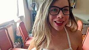 i cleaned the neighbor's table and removed my panties