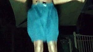 Black mature woman works out in gym dorm