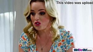 Latina Coworker Licks Petite Brunette's Pussy In Lingerie