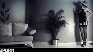 Elegant blonde milf in lingerie craves sensual mouth finish