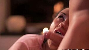 wow, this pretty brunette milf babe delivers intense blowjob and handjob for sensual cumshot facial!