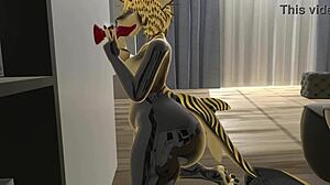 Yo, oily shark babe rides and sucks dildo doggy style!