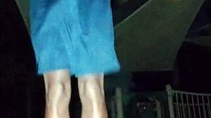 Black mature woman works out in gym dorm