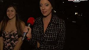 Young girl picks up strangers for public casting fun