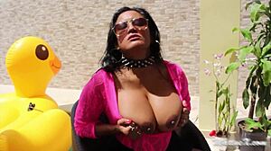 BBC Dildo Too Big For Maxine's Asian Pussy Hole