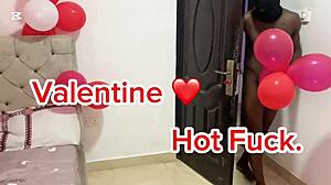 Valentine's day treat: husband fucked ebony in the apartment with BBC