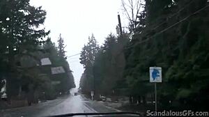 teen hottie teases in car with toys