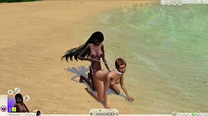 I play Sims 4 with futa ladyboys in a tropical group scene
