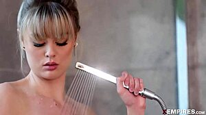 Blonde Amber Moore Kisses Petite Shy Teen In Hardcore Deepthroat Sex