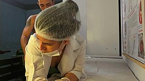 The patient has an erection when he feels the nurse's hands