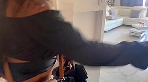 Big ass brunette rides horny stranger's cock roughly