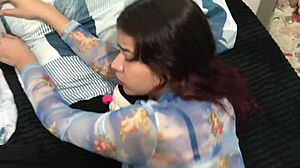 Hermanastra cachonda receives cum in mouth after doggystyle and cowgirl riding