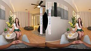 Watch Athletic Mandy Waters Striptease and Deepthroat Her Boyfriend's Son with Handjob