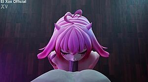 using bunny girl's ears as handlebars in anime