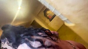 Big tits fat ass latina bent over for muscular black college stud's intense set blowup