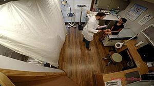 Mandatory new student physical for mixed cutie with small tits examined by doctor in Tampa