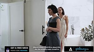 Busty brunette and petite blonde explore mutual pleasure