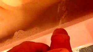 Submissive Slut Swallows Piss and Blows in Shower