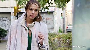 Private Black - Ani Blackfox Gets Both Black & White Cock Dp