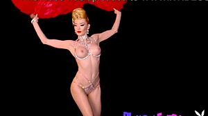 She asks, Want to see me strip in this slutty burlesque costume, ripping clothes off my big boobs?