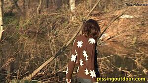 Pissing in a secure outdoor spot feels so sneaky!