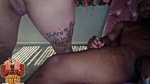 The muscular nympho MILF worships big black cock, gives rare rimjob, and takes anal pounding.