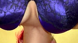 salivating close up sloppy wet blowjob with cum in throat!