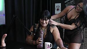 Blonde And Brunette Show Blowjob Skills And Measure Ass