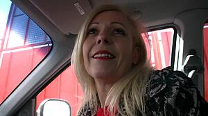 Blonde Cougar Banged Hard in a Car