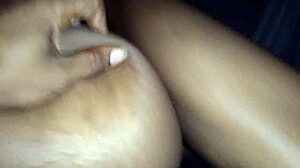 Fat chocolate pussy slammed by big black cock! Damn, that’s intense!