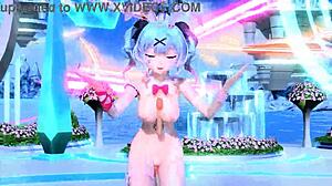 Hatsune Miku in Nude Rabbit Hole Costume from Ai No Uta Project Diva Mod