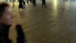 British Slut Flashes Ass in London Home