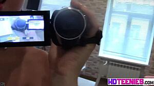 hot russian brunette does a yummy pussy striptease in closeup