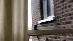 British Slut Flashes Ass in London Home