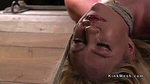Blonde bound, penetrated and fucked in her ass hole