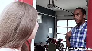 Curvy Babe Gets BBC Between Big Boobs for Car Repair Fix