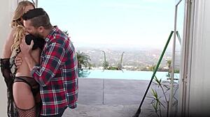 Bored blonde housewife Katie Morgan SEDUCES gardener into FUCKING!