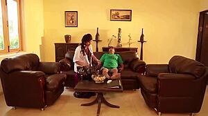 Oh my God, this Indian lady doctor is seducing an old man! How does she get him so worked up in the hospital?