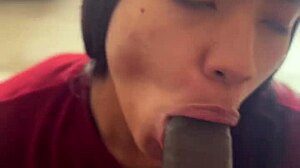 She Sucks Neighbor's Huge Cock For Facial!