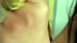 Brazilian babe gives a tasty blowjob to the black guy