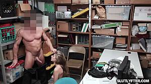 Blonde Teen Alyce Anderson Blowjob Punishment in Shop