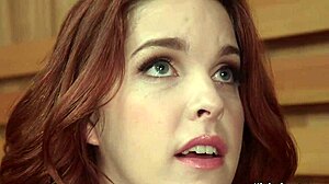 A busty girl has an intense lesbian encounter with a redhead