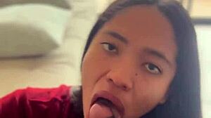 She Sucks Neighbor's Huge Cock For Facial!