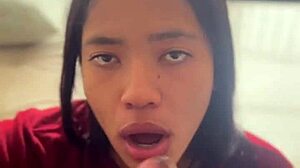 She Sucks Neighbor's Huge Cock For Facial!