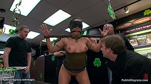 Stunning Latina's Ass Gets Fucked in Public Bondage Scene with Anal and Flashing Fetish