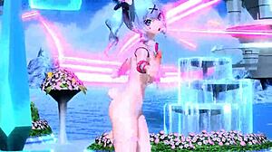 Hatsune Miku in Nude Rabbit Hole Costume from Ai No Uta Project Diva Mod