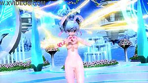 Hatsune Miku in Nude Rabbit Hole Costume from Ai No Uta Project Diva Mod