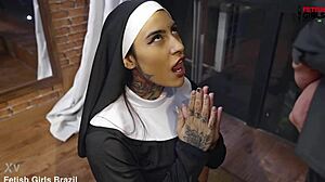 Another very hot and lustful Brazilian nun is here
