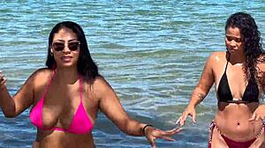 Two Beautiful Women Enjoying The Beach At Enseada Dos Corais In Cabo