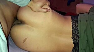 Pov stepsister lies in bed begging for uncontrolled sex